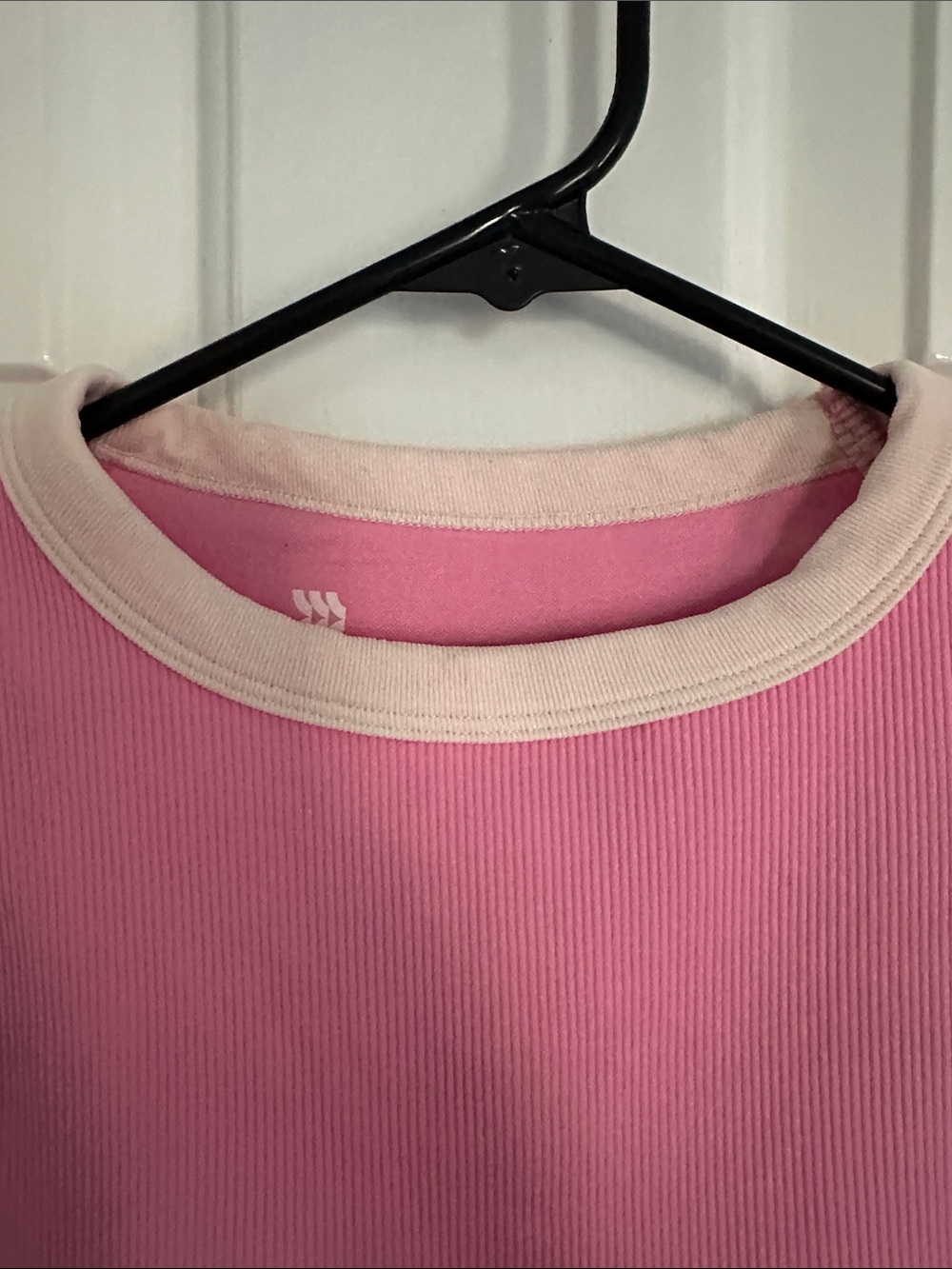 all in motion Pink Ribbed Tank with Cream Trim - Picture 3 of 7
